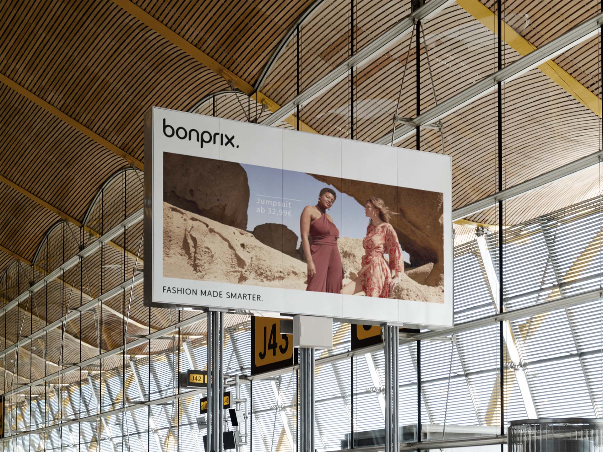 Bonprix Citylight poster in a modern airport.