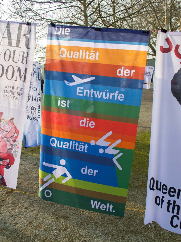 Flags designed for HS Anhalt from design students.