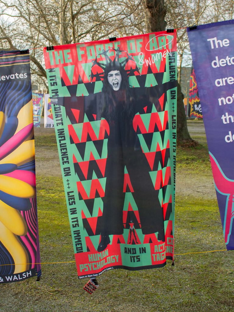 Flags designed for HS Anhalt from design students.